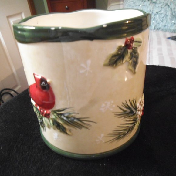 Vintage Yankee Candle 2011 Candle Holder Ceramic Christmas Birds - Picture 3 of 7